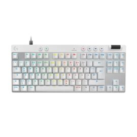 Logitech PRO X TKL RAPID Wired Mechanical Keyboard, Magnetic Analog Switches, Rapid Trigger, LIGHTSYNC Technology, Wired Connectivity, English (US) Layout, White 920-013242