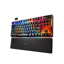 SteelSeries Apex Pro TKL Wireless Gen 3 OmniPoint 3.0 HyperMagnetic Switches Adjustable Actuation Rapid Trigger Game-Ready Presets Protection Mode Rapid Tap/SOCD Dual Wireless OLED