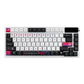 Asus Rog Azoth X Wireless Mechanical Gaming Keyboard – 75% TKL Tri-Mode Connectivity, Hot Swappable Pre-lubed ROG NX V2 Snow Linear Switches South-Facing PCB PBT Keycaps PC/Mac Support - White