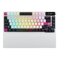 Asus Rog Azoth X Wireless Mechanical Gaming Keyboard – 75% TKL Tri-Mode Connectivity, Hot Swappable Pre-lubed ROG NX V2 Snow Linear Switches South-Facing PCB PBT Keycaps PC/Mac Support - White - Image 4