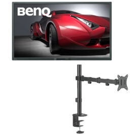 BenQ PD3200U Designer Monitor 32 inch, 4K UHD, sRGB, 60Hz (Used) MXG BMA-12P Single Monitor Steel Articulating Monitor Mount Matte Black