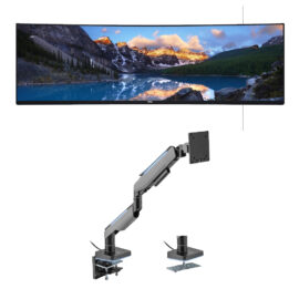 Dell UltraSharp U4919DW 49inch ultrawide Curved DQHD 5120x1440 IPS Monitor (Used)  MXG HMA-12R Heavy Duty RGB Gaming Monitor Arm Matte Gray