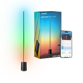 Govee Lyra RGBICWW Corner Floor Lamp 1500 Lumens 64 Scene Modes 6 Music Modes Interactive Music Sync Customizable Lighting Smart Control 2.4GHz Wi-Fi + Bluetooth Black
