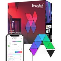 Nanoleaf Shapes Black Triangle LED Wall Lights Smart RGBW Gaming Lights for Room & Modern Decor 16M+ Colors with Music Sync Works with Alexa & Google Assistant, DIY Wall Art (9-Pack Smarter Kit)