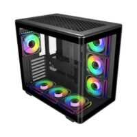 Cooler Master Elite 600 Panoramic ATX Mid Tower Case, Pre-installed 4x ARGB Fans – Black - Image 2