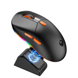 Meetion GW38 Wireless Tri-Mode Gaming Mouse with Magnetic Charging Dock - Black