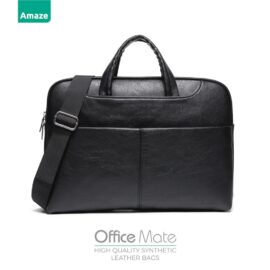 Amaze A920 Office Mate Synthetic Leather Bag 14 inch - Black