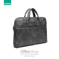 Amaze A920 Office Mate Synthetic Leather Bag 14 inch - Grey - Image 2