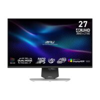 MSI MPG 274URDFW E16M Gaming Monitor 27" Rapid IPS with Mini-LED Display Up to 4K UHD Resolution 160Hz Refresh Rate 0.5ms (GtG) Response Time Adaptive-Sync White