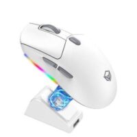 Meetion GW38 Wireless Tri-Mode Gaming Mouse with Magnetic Charging Dock - White