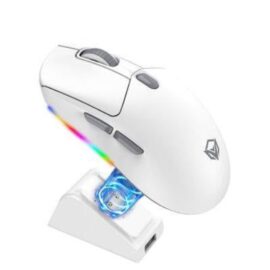 Meetion GW38 Wireless Tri-Mode Gaming Mouse with Magnetic Charging Dock - White