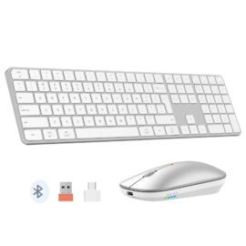 Meetion iKey C230 Ultra-Thin Full-Size Space Gray Wireless Office Combo - Silver