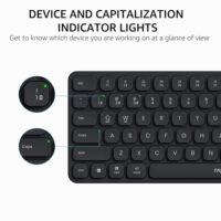 Rapoo E9050L Bluetooth Wireless Multi-Device Keyboard (4 Devices) Rechargeable Led Indicators Ultra-Thin Ergonomic Compatible with Windows iOS Android Tab Smartphones - Dark Grey - Image 6