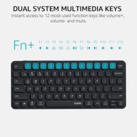 Rapoo E9050L Bluetooth Wireless Multi-Device Keyboard (4 Devices) Rechargeable Led Indicators Ultra-Thin Ergonomic Compatible with Windows iOS Android Tab Smartphones - Dark Grey - Image 5