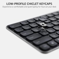 Rapoo E9050L Bluetooth Wireless Multi-Device Keyboard (4 Devices) Rechargeable Led Indicators Ultra-Thin Ergonomic Compatible with Windows iOS Android Tab Smartphones - Dark Grey - Image 4