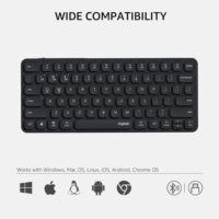 Rapoo E9050L Bluetooth Wireless Multi-Device Keyboard (4 Devices) Rechargeable Led Indicators Ultra-Thin Ergonomic Compatible with Windows iOS Android Tab Smartphones - Dark Grey - Image 3