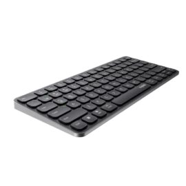 Rapoo E9050L Bluetooth Wireless Multi-Device Keyboard (4 Devices) Rechargeable Led Indicators Ultra-Thin Ergonomic Compatible with Windows iOS Android Tab Smartphones - Dark Grey