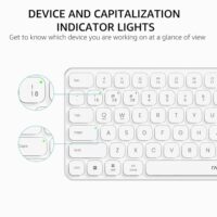 Rapoo E9050L Bluetooth Wireless Multi-Device Keyboard (4 Devices) Rechargeable Led Indicators Ultra-Thin Ergonomic Compatible with Windows iOS Android Tab Smartphones - White - Image 8