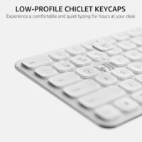 Rapoo E9050L Bluetooth Wireless Multi-Device Keyboard (4 Devices) Rechargeable Led Indicators Ultra-Thin Ergonomic Compatible with Windows iOS Android Tab Smartphones - White - Image 4