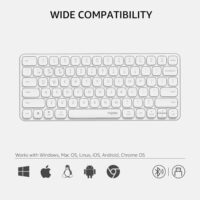 Rapoo E9050L Bluetooth Wireless Multi-Device Keyboard (4 Devices) Rechargeable Led Indicators Ultra-Thin Ergonomic Compatible with Windows iOS Android Tab Smartphones - White - Image 3