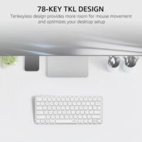 Rapoo E9050L Bluetooth Wireless Multi-Device Keyboard (4 Devices) Rechargeable Led Indicators Ultra-Thin Ergonomic Compatible with Windows iOS Android Tab Smartphones - White - Image 2