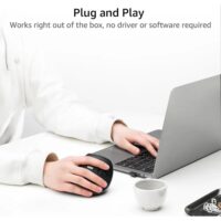 Rapoo EV250 Silent Vertical Ergonomic 2.4G Wireless Optical Mouse - Black - Image 6