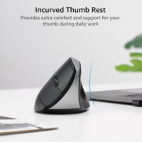 Rapoo EV250 Silent Vertical Ergonomic 2.4G Wireless Optical Mouse - Black - Image 2
