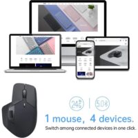Rapoo MT760L Multi-Device Wireless Mouse Bluetooth 5.0 and 2.4G Multi-Mode Connection Up to 4 Devices 11 Programmable Buttons 4K DPI 90 Days Battery Life PC Dark Grey - Image 2