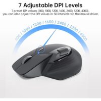 Rapoo MT760L Multi-Device Wireless Mouse Bluetooth 5.0 and 2.4G Multi-Mode Connection Up to 4 Devices 11 Programmable Buttons 4K DPI 90 Days Battery Life PC Dark Grey - Image 8