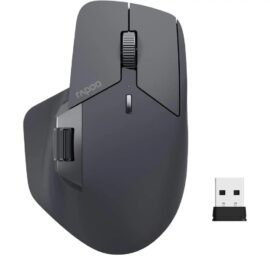 Rapoo MT760L Multi-Device Wireless Mouse Bluetooth 5.0 and 2.4G Multi-Mode Connection Up to 4 Devices 11 Programmable Buttons 4K DPI 90 Days Battery Life PC Dark Grey