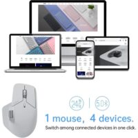 Rapoo MT760L Multi-Device Wireless Mouse Bluetooth 5.0 and 2.4G Multi-Mode Connection Up to 4 Devices 11 Programmable Buttons 4K DPI 90 Days Battery Life PC Light Grey - Image 2