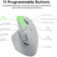 Rapoo MT760L Multi-Device Wireless Mouse Bluetooth 5.0 and 2.4G Multi-Mode Connection Up to 4 Devices 11 Programmable Buttons 4K DPI 90 Days Battery Life PC Light Grey - Image 5