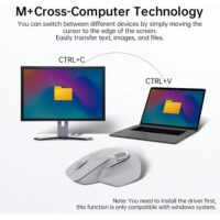 Rapoo MT760L Multi-Device Wireless Mouse Bluetooth 5.0 and 2.4G Multi-Mode Connection Up to 4 Devices 11 Programmable Buttons 4K DPI 90 Days Battery Life PC Light Grey - Image 8
