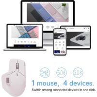 Rapoo MT760L Multi-Device Wireless Mouse Bluetooth 5.0 and 2.4G Multi-Mode Connection Up to 4 Devices 11 Programmable Buttons 4K DPI 90 Days Battery Life PC Pink - Image 2