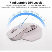 Rapoo MT760L Multi-Device Wireless Mouse Bluetooth 5.0 and 2.4G Multi-Mode Connection Up to 4 Devices 11 Programmable Buttons 4K DPI 90 Days Battery Life PC Pink - Image 6