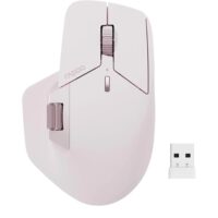 Rapoo MT760L Multi-Device Wireless Mouse Bluetooth 5.0 and 2.4G Multi-Mode Connection Up to 4 Devices 11 Programmable Buttons 4K DPI 90 Days Battery Life PC Pink