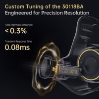 CCA Xyrra Dual Driver in-Ear Monitor Headphone 1DD+1BD HiFi IEM Earphones Wired Gaming Earbuds for Gamers Musicians With Mic,3.5mm - Black - Image 4