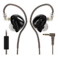 CCA Xyrra Dual Driver in-Ear Monitor Headphone 1DD+1BD HiFi IEM Earphones Wired Gaming Earbuds for Gamers Musicians With Mic,3.5mm - Black