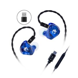 EPZ G10 Earphones Wired HIFI 10MM LCP Dynamic Driver IEM In Ear Monitor 0.78 2 Pin Detachable Cable Earbuds Gaming Headset - Type-C With Mic - Sea Blue