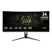 MSI MAG 342CQRF E20 34 Inch 2K UWQHD Curved Gaming Monitor - 1500R VA 3440 x 1440 Resolution 200Hz Hz / 0.5ms (GTG) Adaptive Sync - DP 1.4a HDMI 2.0b CEC 90% DCI-P3 AI Vision HDR Ready