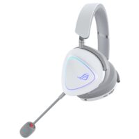 ASUS ROG Delta II (A701) Wireless Gaming Headset White BT/ROG SpeedNova 2.4GHz/3.5mm, 50mm Titanium-Plated Drivers, 10mm Super-Wideband Mic, 110HR Battery, DualFlow Audio, Compatible with PC/Switch/PS5/Xbox - Image 2