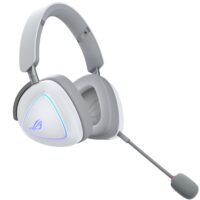 ASUS ROG Delta II (A701) Wireless Gaming Headset White BT/ROG SpeedNova 2.4GHz/3.5mm, 50mm Titanium-Plated Drivers, 10mm Super-Wideband Mic, 110HR Battery, DualFlow Audio, Compatible with PC/Switch/PS5/Xbox - Image 3