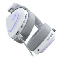 ASUS ROG Delta II (A701) Wireless Gaming Headset White BT/ROG SpeedNova 2.4GHz/3.5mm, 50mm Titanium-Plated Drivers, 10mm Super-Wideband Mic, 110HR Battery, DualFlow Audio, Compatible with PC/Switch/PS5/Xbox - Image 5
