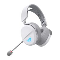 ASUS ROG Pelta (A501) Wireless Gaming Headset, White BT/ROG SpeedNova 2.4GHz/USB-C, Lightweight 309g, 50mm ROG Titanium-Plated Drivers, 10mm Super-Wideband Mic, RGB, 70HR Battery, Compatible with PC/Switch/PS5