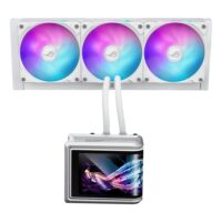 ASUS ROG Ryuo IV SLC 360 ARGB Liquid CPU Cooler 6.67" AMOLED Display 360mm Radiator 3x 120mm MF-12C aRGB Fans 2650 RPM Speed 71.44 CFM Fan Airflow - White