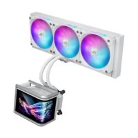 ASUS ROG Ryuo IV SLC 360 ARGB Liquid CPU Cooler 6.67" AMOLED Display 360mm Radiator 3x 120mm MF-12C aRGB Fans 2650 RPM Speed 71.44 CFM Fan Airflow - White - Image 2