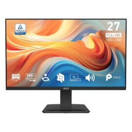 MSI PRO MP273 E14A 27-inch IPS 1920 x 1080 Full HD Gaming Monitor 144Hz Free-Sync HDMI DisplayPort VGA Port VESA Mountable Tilt Speaker 4-Side Slim Bezel 1ms Black