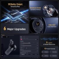 Maono PD300X Dynamic Microphone XLR USB Podcast Recording Mic for Vocal AContent Creation Home Studio Voiceover with 192kHz/24bit Noise Reduction Mic Gain Monitoring Mute - Image 2