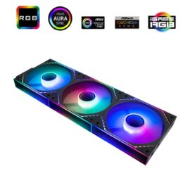 Thermalright TL-M12QR-S X3 Reverse CPU Fan Building Blocks 120mm Case Cooler PWM Connector Silent Computer Cooling with ARGB Light Wireless Splicing PC Fan with ARGB Mirror Light Effect Low Noise Black
