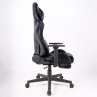 Boost Ascend Ergonomic Chair Upholstery Suede Fabric With Footrest Black - Image 3